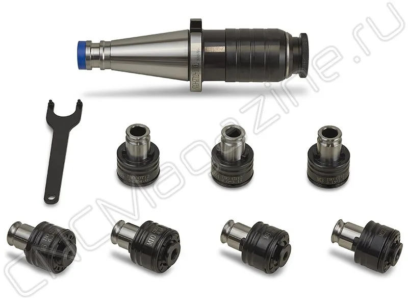 NT40-GT12-7 pcs Быстросменный резьбонарезной патрон с компенсацией по длине (набор) CNCM, арт. 23086