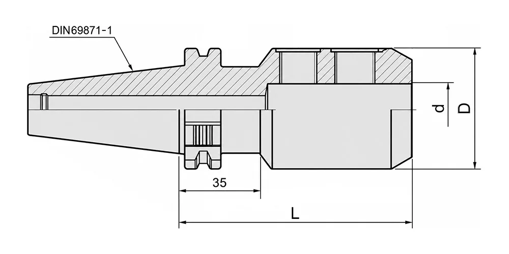 Патрон для концевых фрез с хвостовиком Weldon SK50-SLN40-100 (OLICNC) DIN69871 OLICNC, арт. 00114418: фото 2