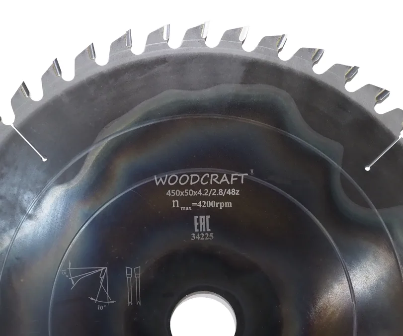 Пила дисковая WoodCraft 450х50х4.2/2.8/48z: фото 2