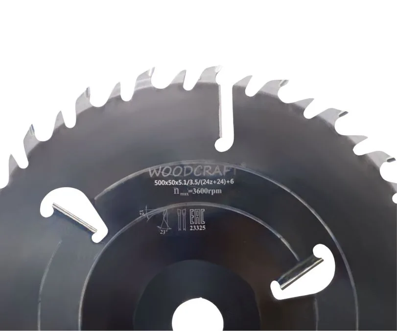 Пила дисковая WoodCraft 500х50х5.1/3.5/(24z+24)+6: фото 2