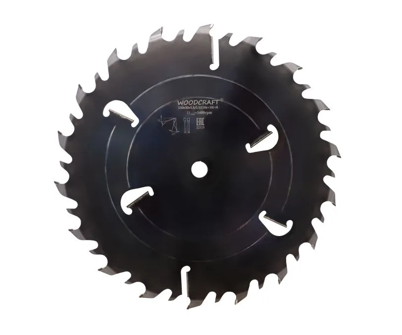 Пила дисковая WoodCraft 550х30х5.3/3.5/(18z+18)+6