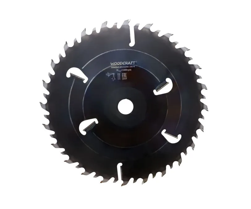 Пила дисковая WoodCraft 550х50х5.3/3.5/(24z+24)+6