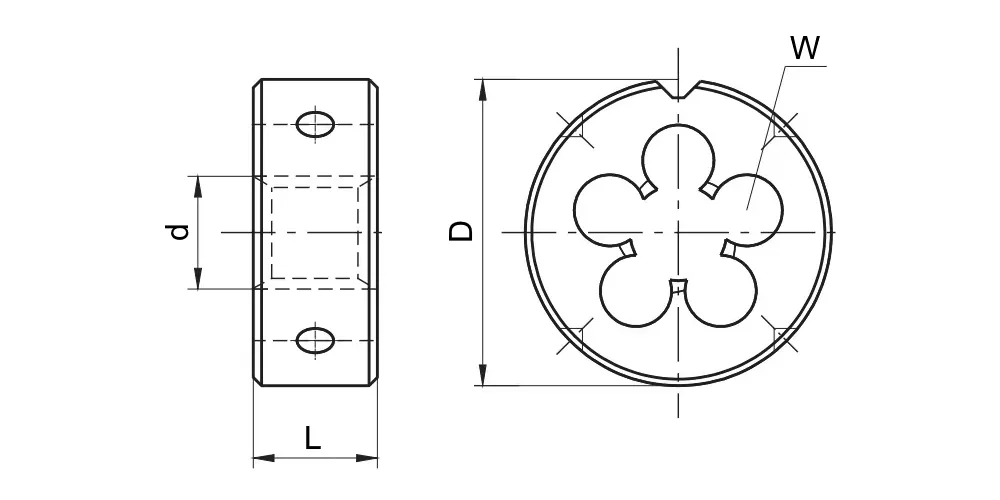 Плашка круглая для метрической резьбы M9x1,25 - правая ISO2568 HSS (4241) (WILSON) MetalCraft, арт. 00106725