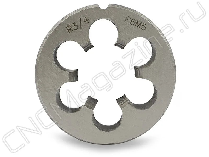 Плашка круглая для трубной конической резьбы R3/4 P6M5 (HSS) CNCM, арт. 17433