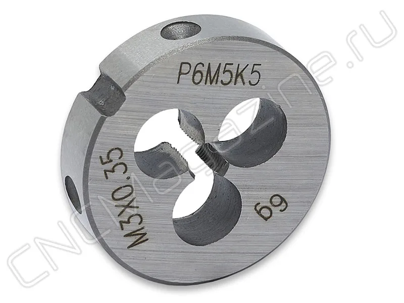 Плашка круглая для метрической резьбы М3х0.35 д20 ISO2568 Р6М5К5 (HSS-E) CNCM, арт. 23407