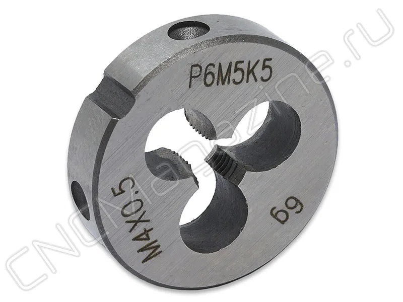 Плашка круглая для метрической резьбы М4х0.5 д20 ISO2568 Р6М5К5 (HSS-E) CNCM, арт. 23409