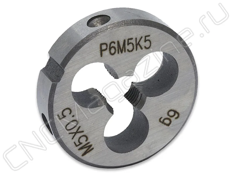 Плашка круглая для метрической резьбы М5х0.5 д20 ISO2568 Р6М5К5 (HSS-E) CNCM, арт. 23411