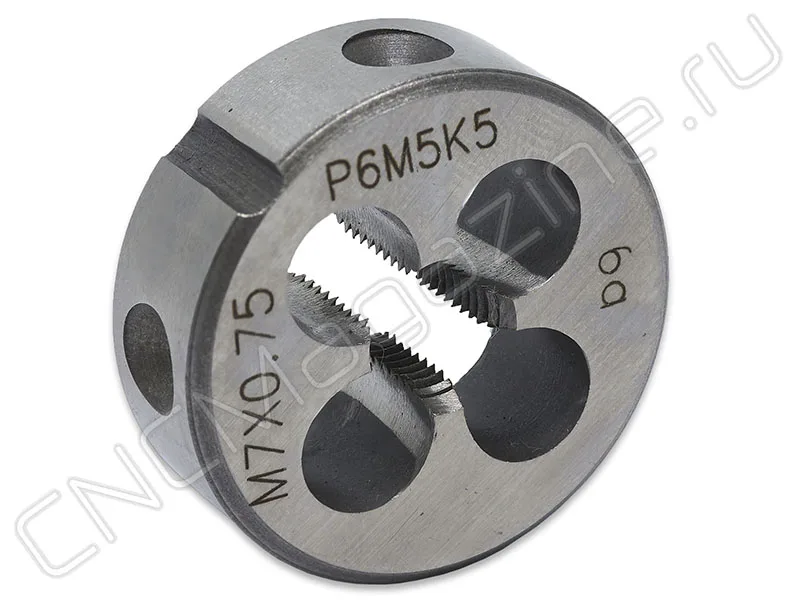 Плашка круглая для метрической резьбы М7х0.75 д25 ISO2568 Р6М5К5 (HSS-E) CNCM, арт. 23416