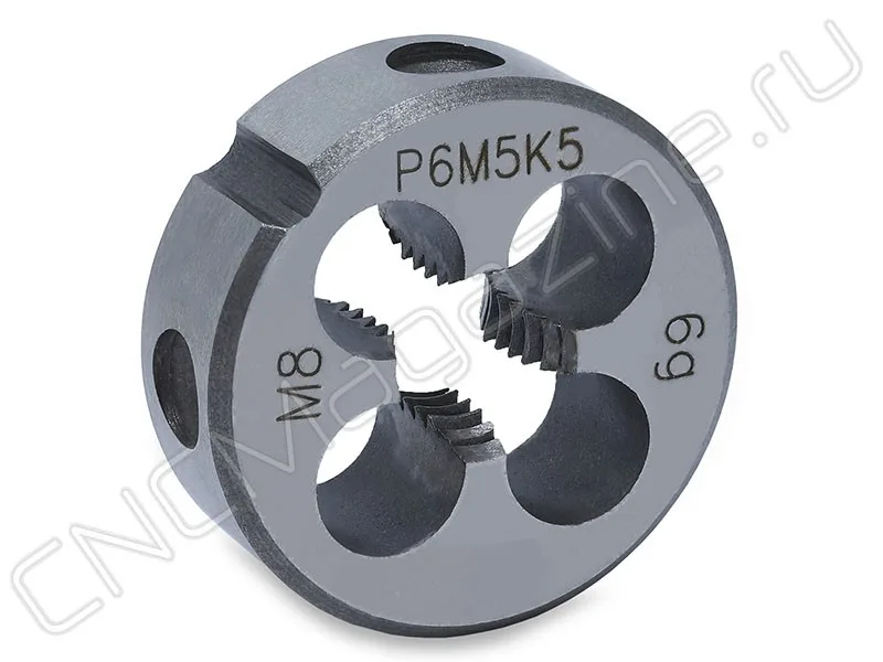 Плашка круглая для метрической резьбы М8х1.25 д25 ISO2568 Р6М5К5 (HSS-E) CNCM, арт. 23417