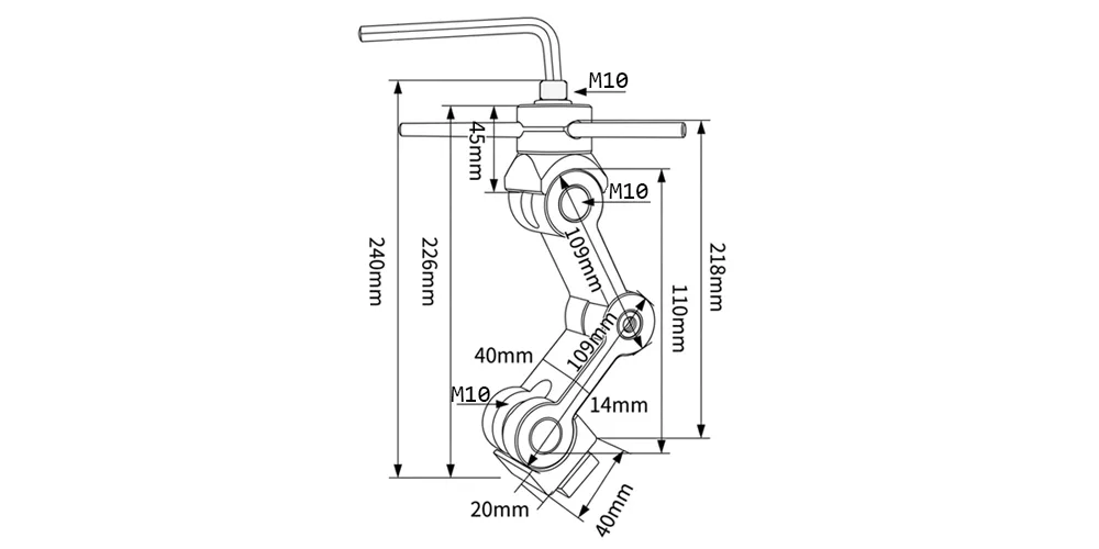 Регулируемый упор большой, M16 паз 18 мм MetalCraft, арт. 00134249: фото 2
