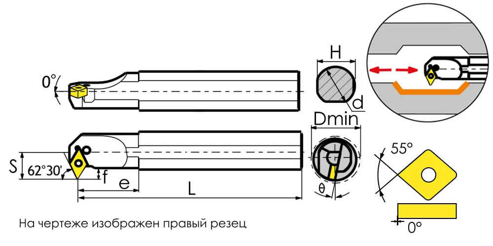 Державка расточная 00066932 SANT S32S-PDSNR15: фото 3