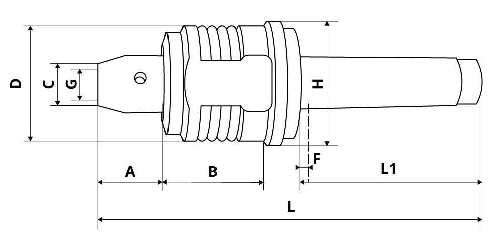 SC-61-M-4A SC-61-M-4A Центр вращающийся с отжимной гайкой и сменными вставками MetalCraft, арт. 00212239