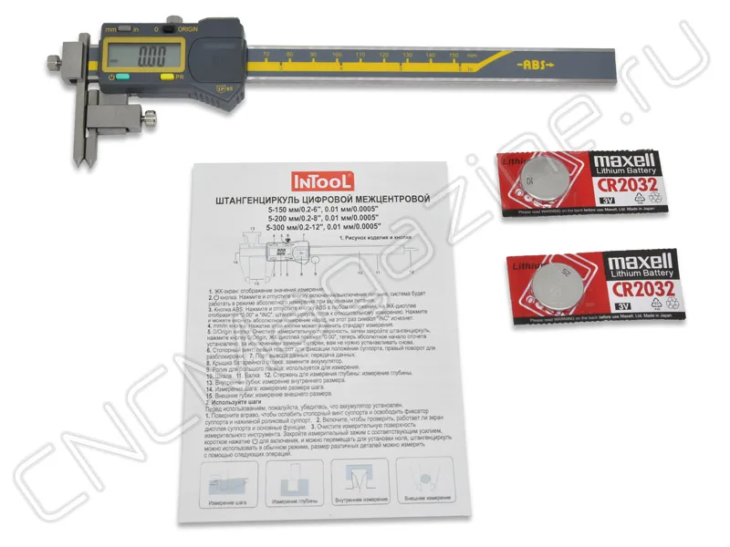 Штангенциркуль цифровой межцентровой ШЦЦСЦ-150 5-150 мм/0.2-6", 0.01 мм/0.0005" Intool, арт. 20369: фото 3