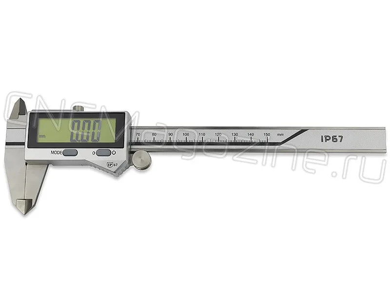 Штангенциркуль цифровой ШЦЦ 150х0.01 и 6"х0.0005", IP67 (Проф), губки 40 мм Intool, арт. 11131
