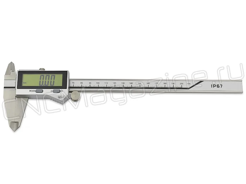 Штангенциркуль цифровой ШЦЦ 200х0.01 и 8"х0.0005", IP67 (Проф), губки 49 мм Intool, арт. 15783