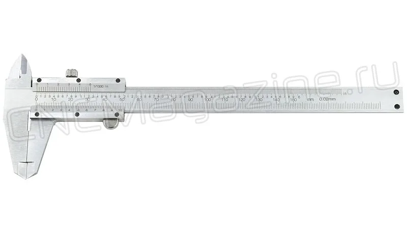 Штангенциркуль нониусный ШЦ-1 0-150х0.02 и 6"х0.001", губки 40 мм CNCM, арт. 11125