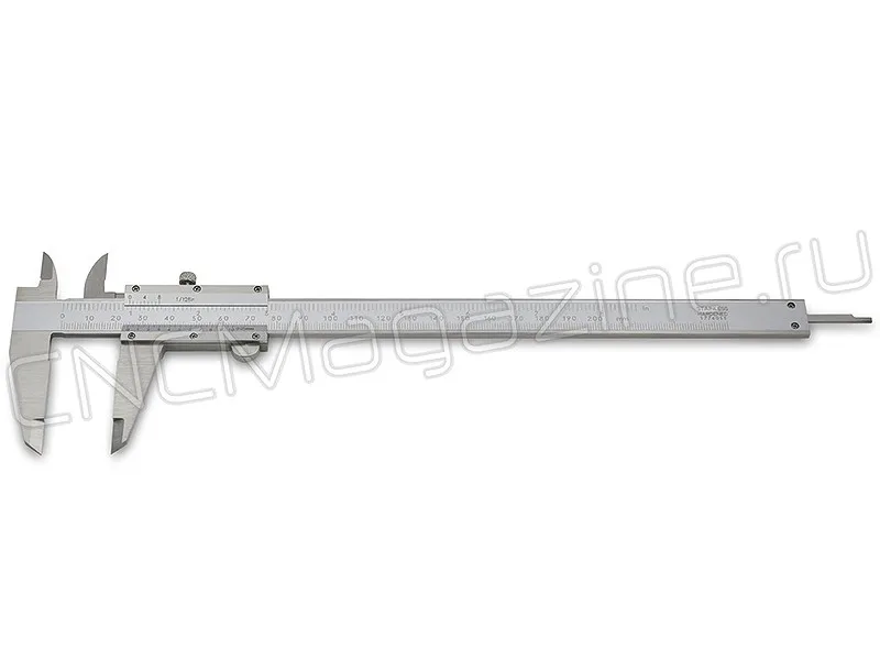 Штангенциркуль нониусный 200х0.05 и 8"х1/128", нержавеющая сталь Intool, арт. 17578