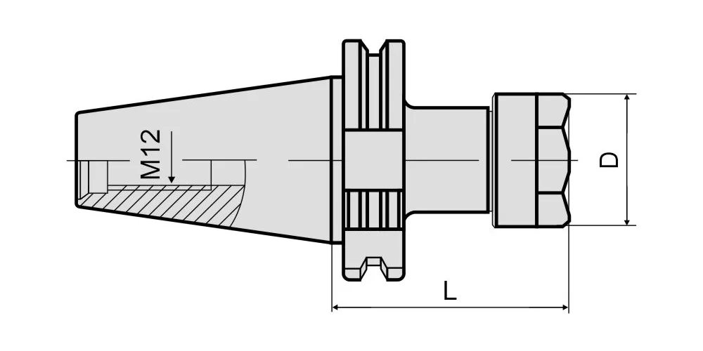 Цанговый патрон с зажимной мини-гайкой DIN69871 MetalCraft SK30-ER11M-100, арт. 00138592