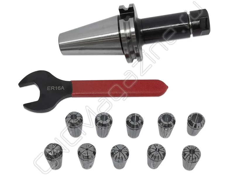 SK40-ER16-100 10PCS Патрон с набором цанг 10 шт (d1-10 мм) CNCM, арт. 26583