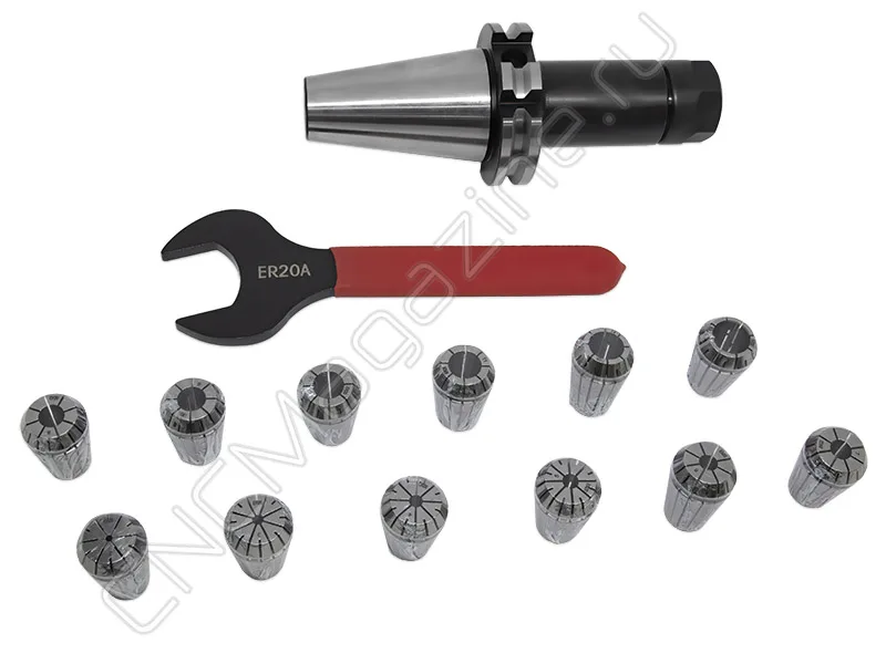 SK40-ER20-100 12PCS Патрон с набором цанг 12 шт (d2-13 мм) CNCM, арт. 26585