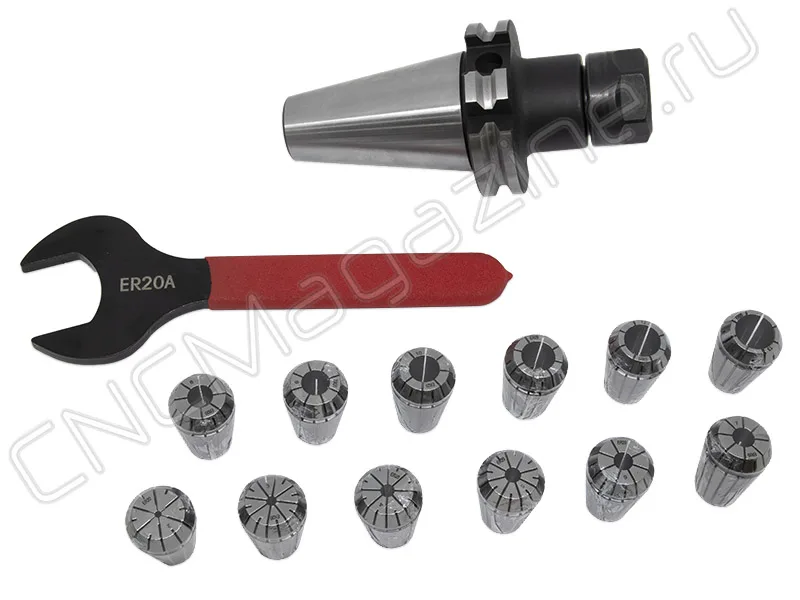 SK40-ER20-70 12PCS Патрон с набором цанг 12 шт (d2-13 мм) CNCM, арт. 26584
