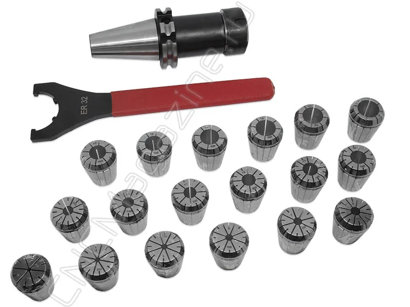 SK40-ER32-100 18PCS Патрон с набором цанг 18 шт (d3-20 мм) CNCM, арт. 26588