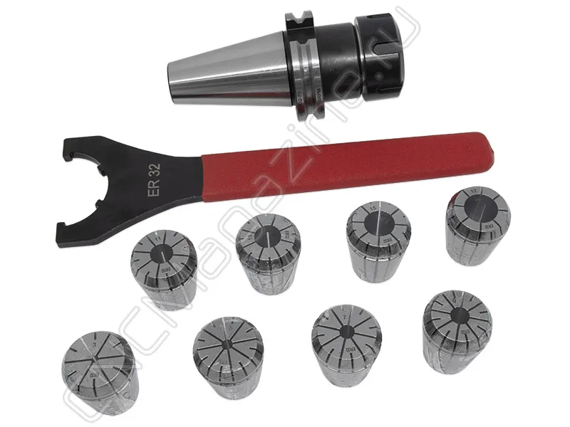 SK40-ER32-70 8PCS Патрон с набором цанг 8 шт (d3/5/7/9/11/13/15/17 мм) CNCM, арт. 26590