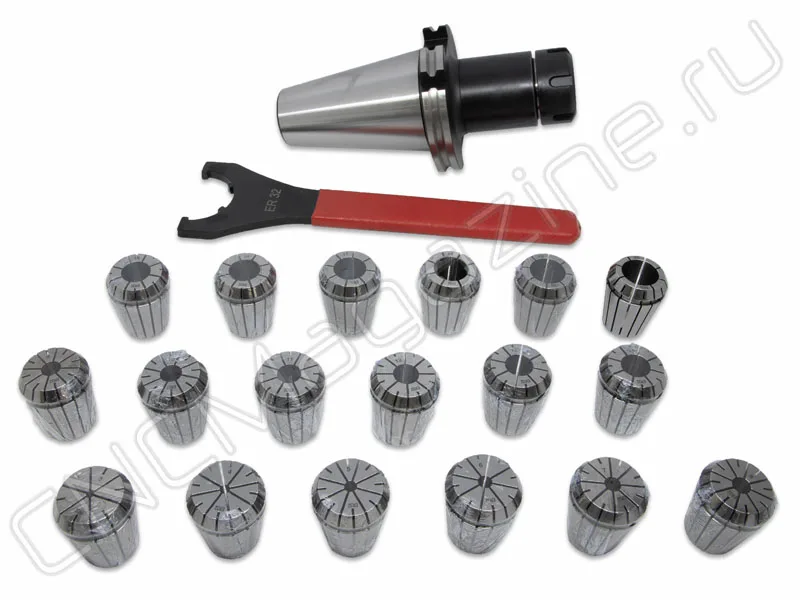 SK50-ER32-100 18PCS Патрон с набором цанг 18 шт (d3-20 мм) CNCM, арт. 26594