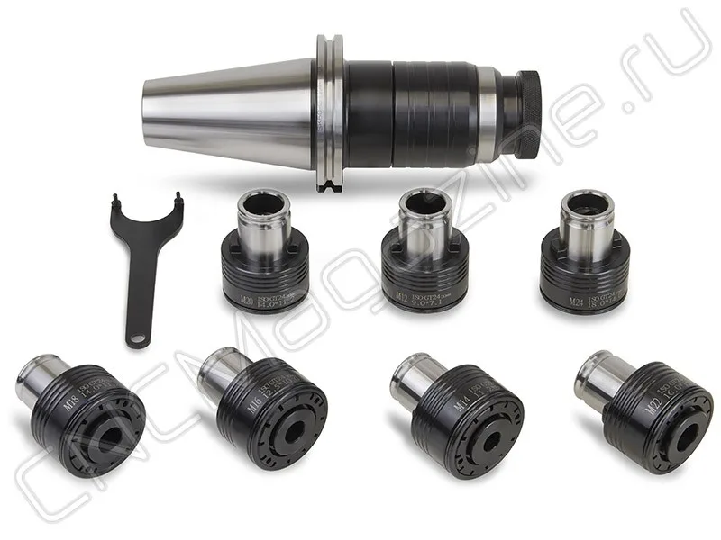 SK50-GT24-7 pcs Быстросменный резьбонарезной патрон с компенсацией по длине (набор) CNCM, арт. 23095