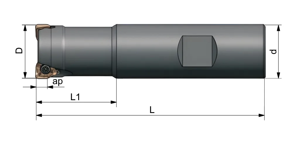 Фреза концевая со сменными пластинами HUAREAL SSM390-035G3203L-ZN04-42CRMO, арт. 00069789: фото 3