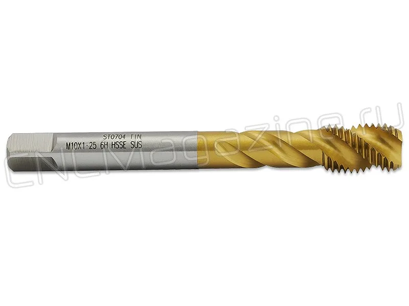 Метчик М10х1.25 HSS-E 6H со спиральной канавкой, (38), SUS TiN ST02010125 WILSON, арт. 14397