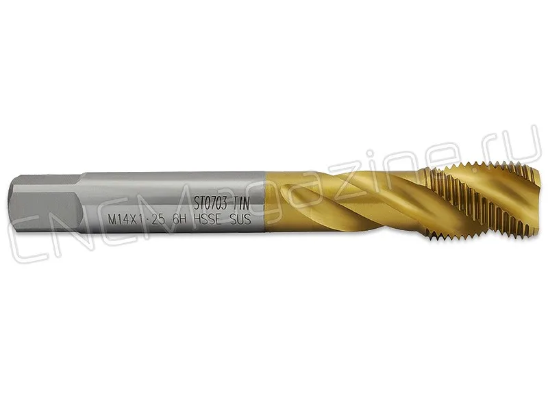 Метчик М14х1.25 HSS-E 6H со спиральной канавкой, (38), SUS TiN ST02014125 WILSON, арт. 14401