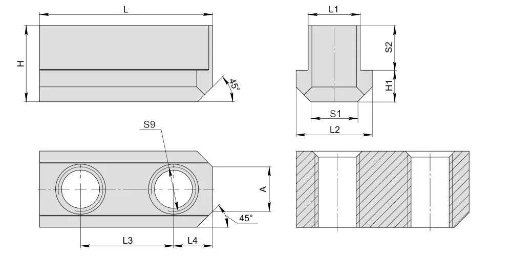Сухарь токарного патрона 125мм/5" (компл 3 шт) MetalCraft JNT05, арт. 00117953