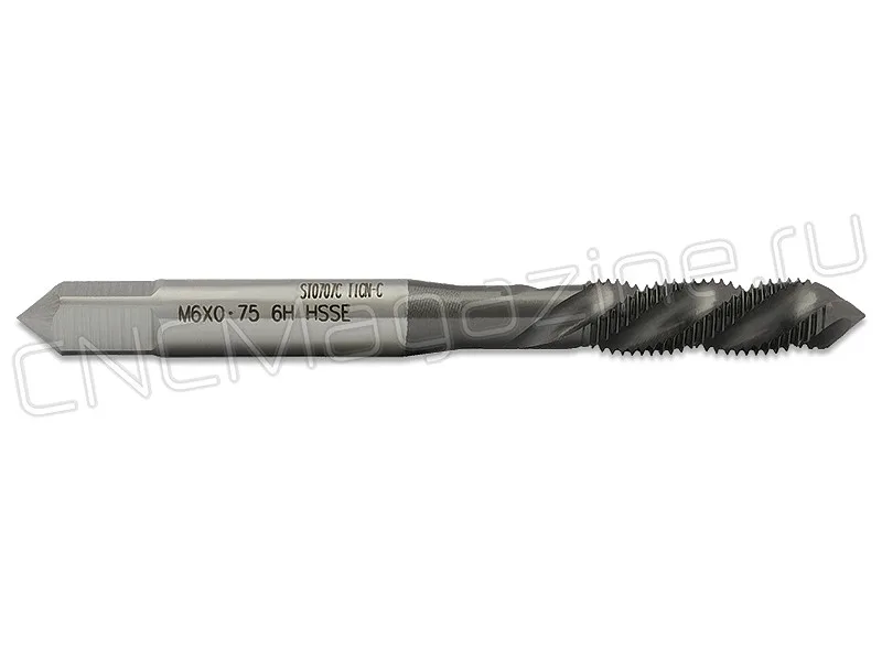 Метчик левый М6х0,75 HSS-E 6H спиральная канавка, (38), TiALN (TICN-C) TA02006075 WILSON, арт. 14370