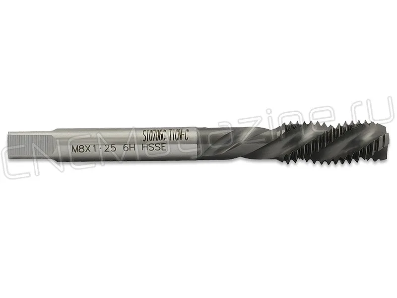 Метчик левый М8х1,25 HSS-E 6H спиральная канавка, (38), TiALN (TICN-C) TA02008 WILSON, арт. 14373