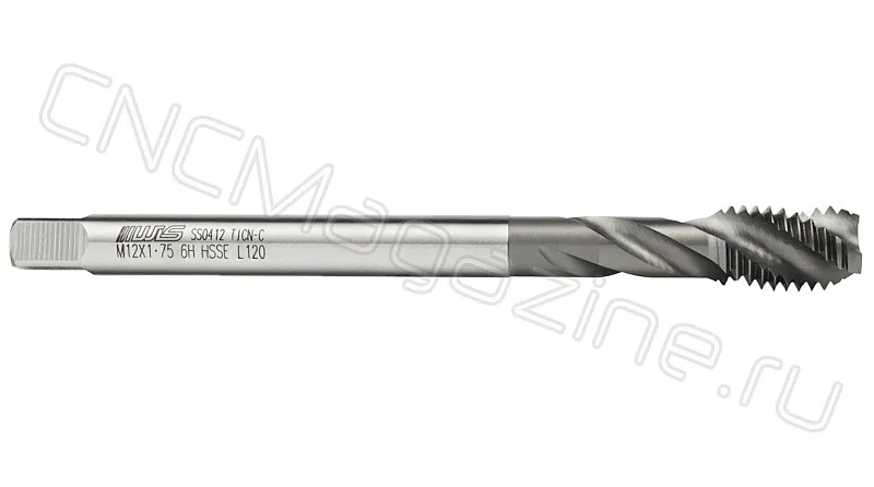 Метчик правый М12х1.75 L120 6H HSS-E спиральная канавка, (38), TiALN (TICN-C) (TA02012L120) WILSON, арт. 09627
