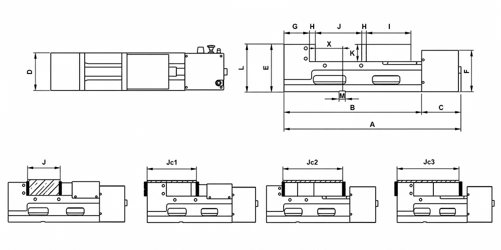 Тиски пневматические PV-130D CNC1, арт. 00129390