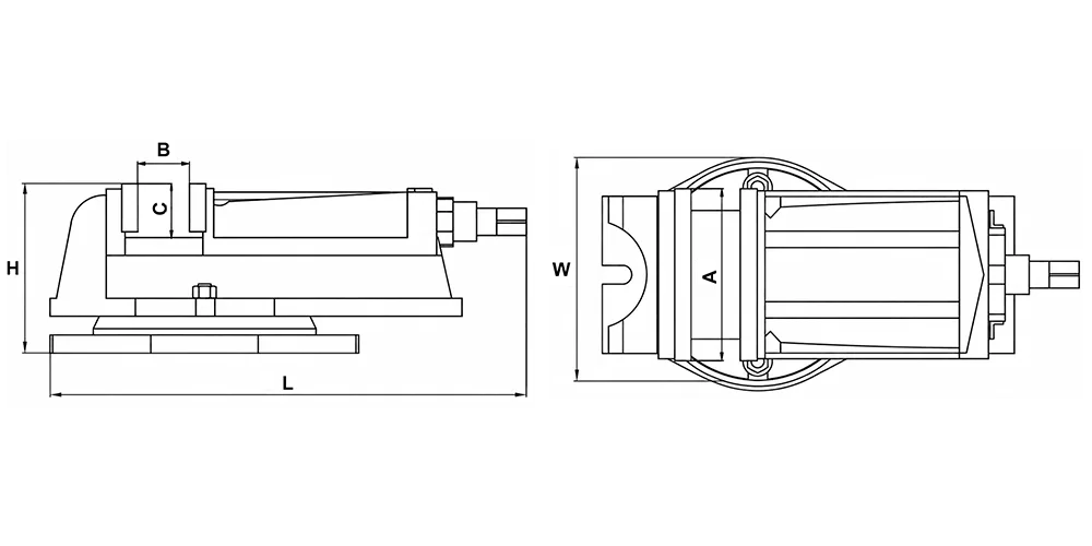 Тиски станочные поворотные Q12100 100x80 CNC1, арт. 00131075