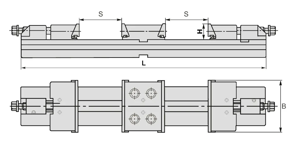 Тиски станочные прецизионные модульные двойные ZQ83 150x2x160 ZEGYO, арт. 00067905: фото 2