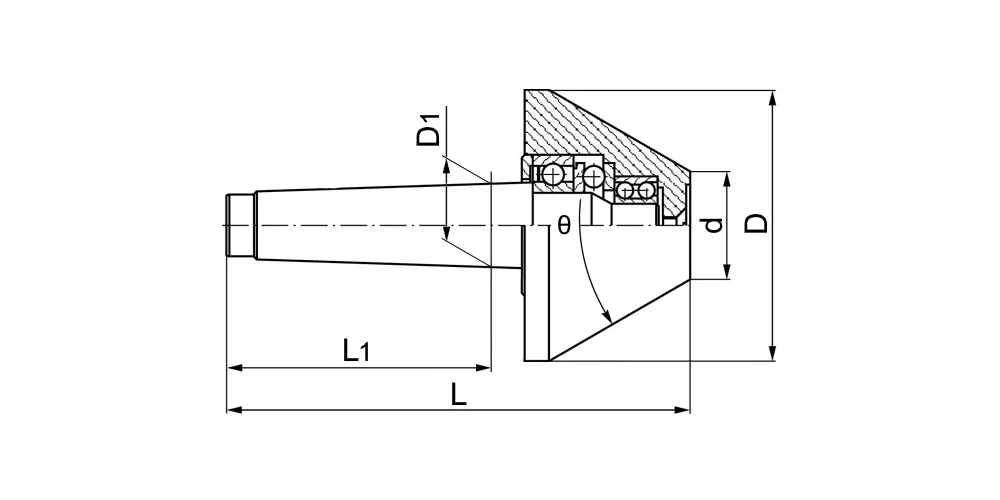 Центр вращающийся грибковый D=200 мм, угол 75°, конус Морзе MTB4 MetalCraft LC-BN-MT4-200, арт. 00140512