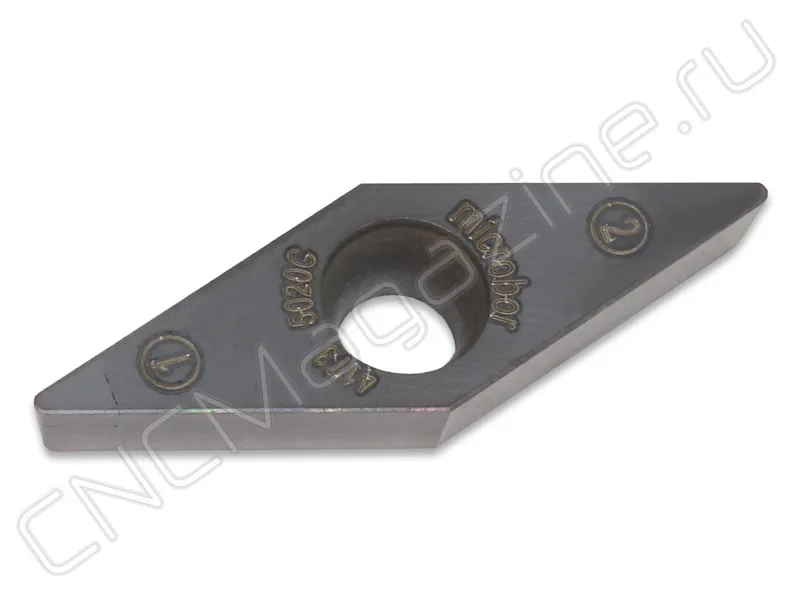 VCGW160404S01015N-B028 MBR5020C пластина твердосплавная с двумя напайками PCBN Microbor, арт. 19024