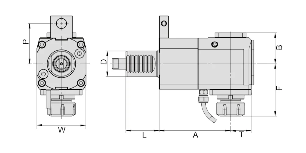 Приводной радиальный (угловой) инструментальный блок MetalCraft VDI30-DRER25K-55-DIN1809, арт. 00102355: фото 3