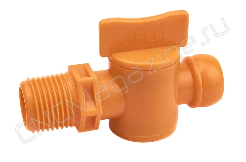 Вентиль запорный резьбовой для подачи СОЖ 1/2" - G1/2 (4206) оранжевый JFLO, арт. 10492