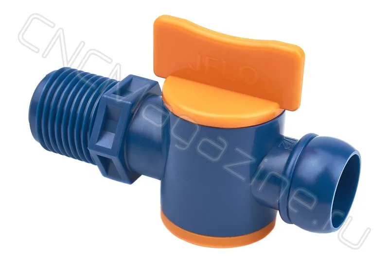 Вентиль запорный резьбовой для подачи СОЖ 1/2" - G1/2 (4207) синий JFLO, арт. 10493