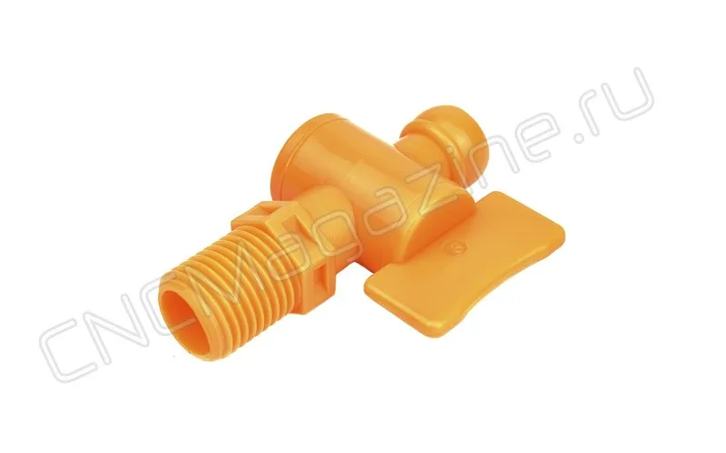 Вентиль запорный резьбовой для подачи СОЖ 1/4" - G1/4 (2206) оранжевый JFLO, арт. 10445: фото 2