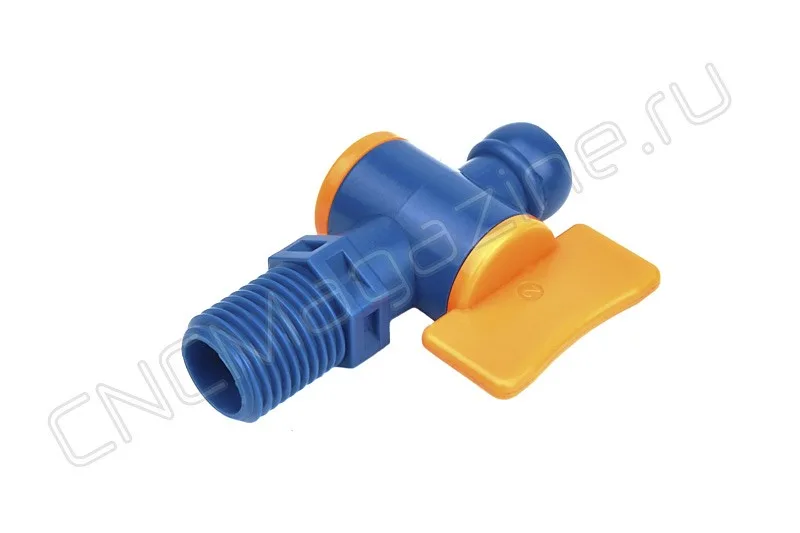 Вентиль запорный резьбовой для подачи СОЖ 1/4" - G1/4 (2207) синий JFLO, арт. 10446: фото 2