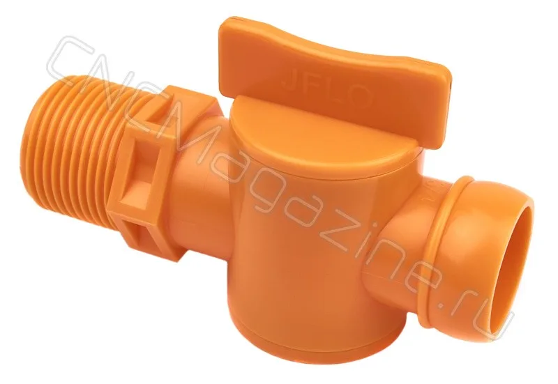 Вентиль запорный резьбовой для подачи СОЖ 3/4" - G3/4 (6206) оранжевый JFLO, арт. 10524