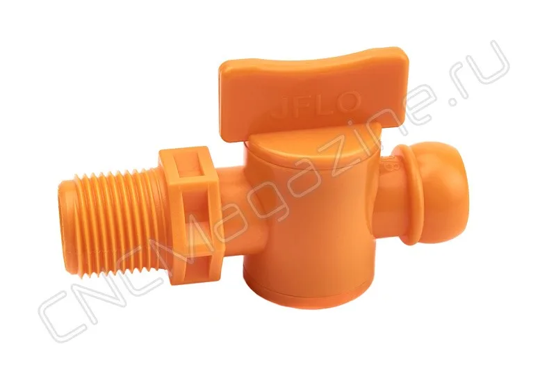 Вентиль запорный резьбовой для подачи СОЖ 3/8" - G3/8 (3206) оранжевый JFLO, арт. 10479