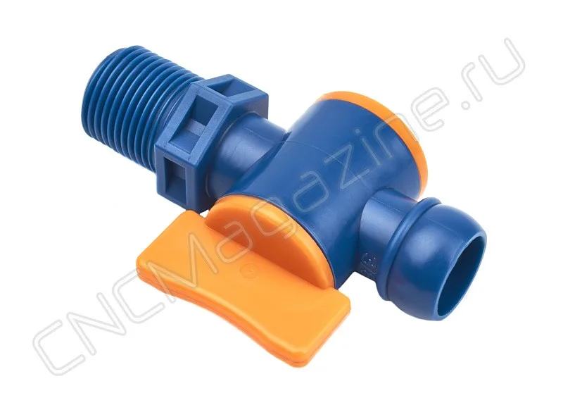 Вентиль запорный резьбовой для подачи СОЖ 3/8" - G3/8 (3207) синий JFLO, арт. 10480: фото 2
