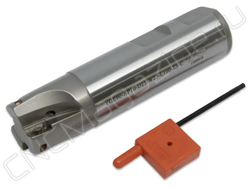 фреза концевая со сменными пластинами YG-1 YGE90-AP10-D25-W25-L100-Z3-C, арт. 18723